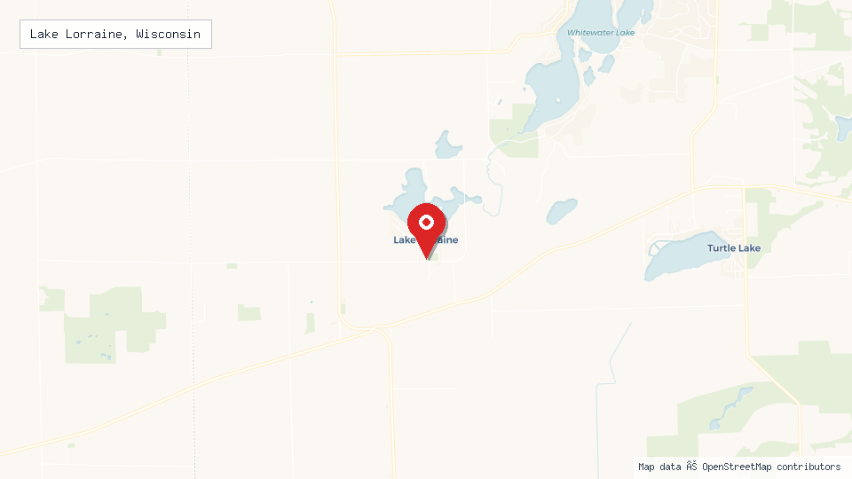 Street map of Lake Lorraine, Wisconsin with location pin