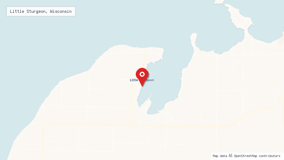 Street map of Little Sturgeon, Wisconsin with location pin