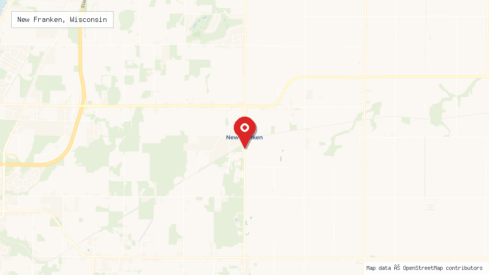 Street map of New Franken, Wisconsin with location pin