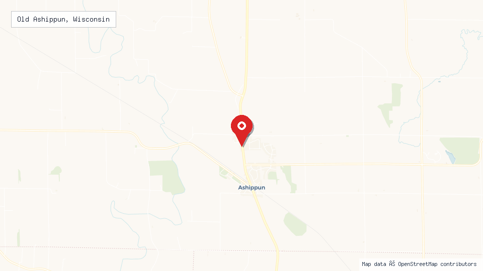 Street map of Old Ashippun, Wisconsin with location pin