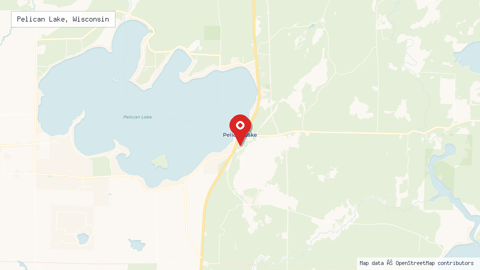 Street map of Pelican Lake, Wisconsin with location pin