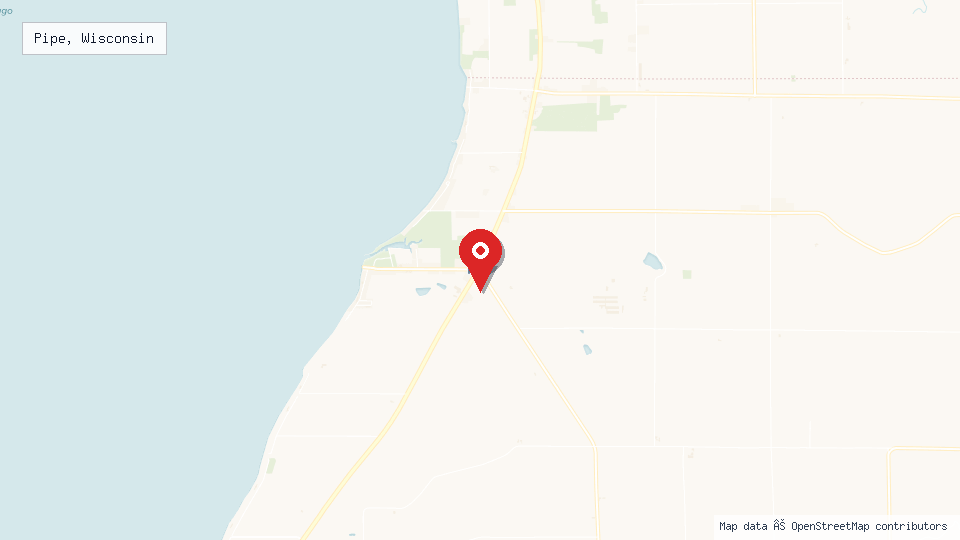 Street map of Pipe, Wisconsin with location pin