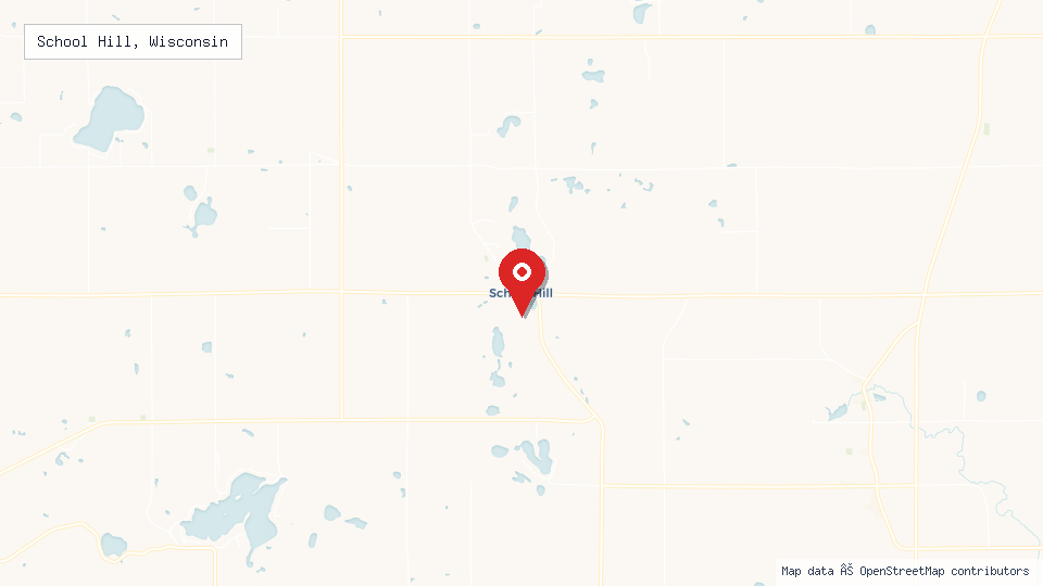 Street map of School Hill, Wisconsin with location pin