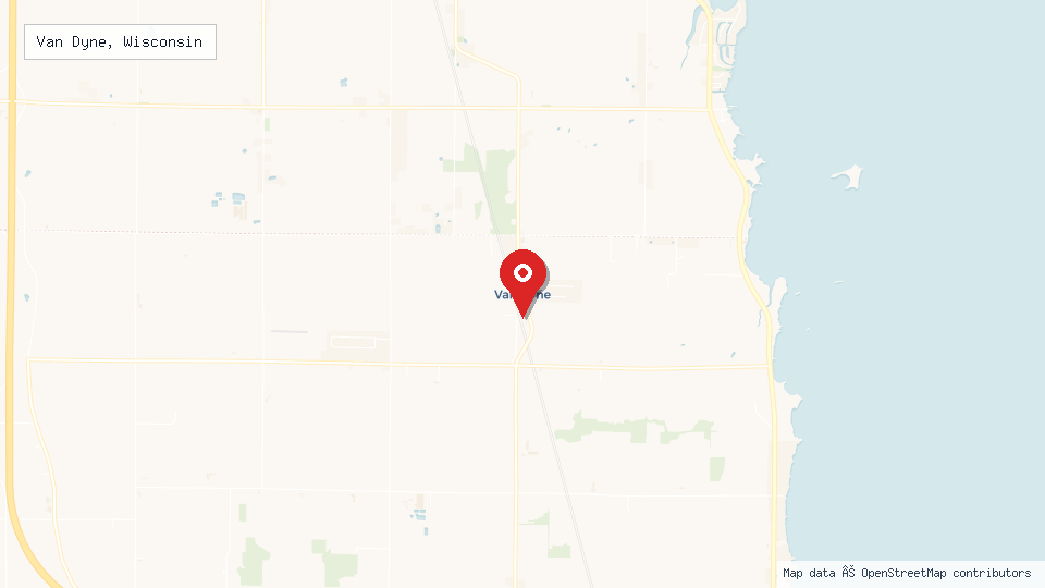 Street map of Van Dyne, Wisconsin with location pin