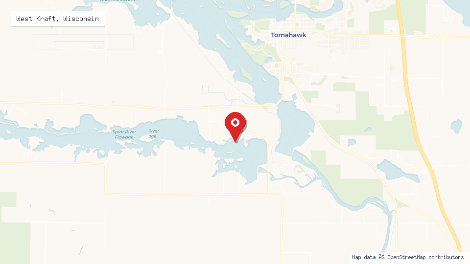 Street map of West Kraft, Wisconsin with location pin