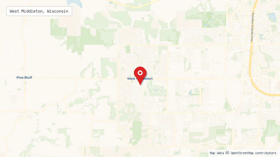 Street map of West Middleton, Wisconsin with location pin