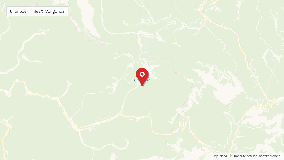 Street map of Crumpler, West Virginia with location pin