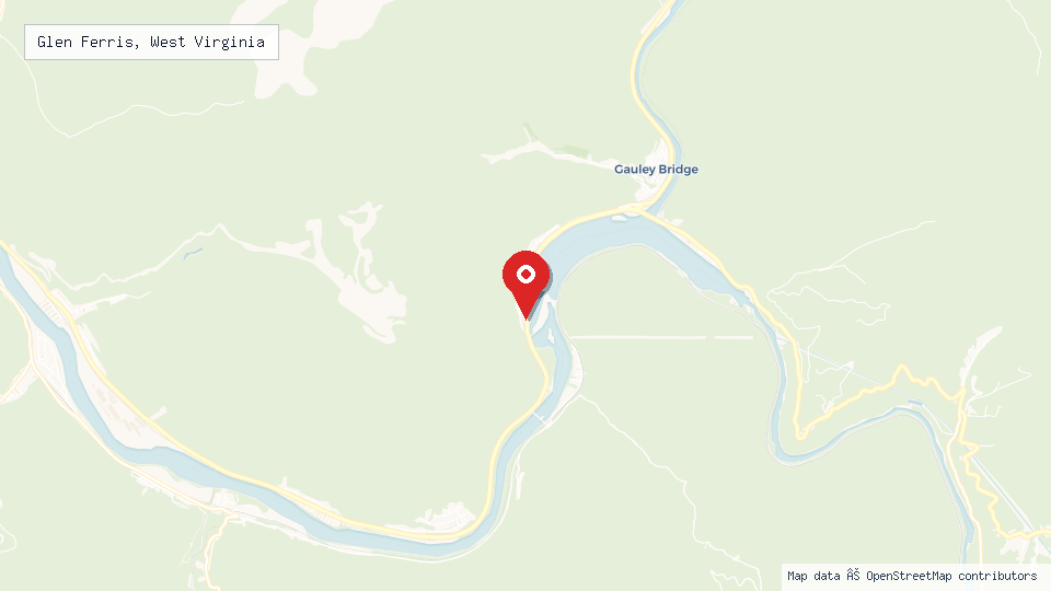 Street map of Glen Ferris, West Virginia with location pin