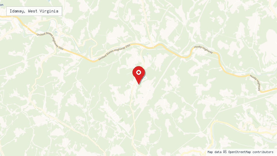 Street map of Idamay, West Virginia with location pin