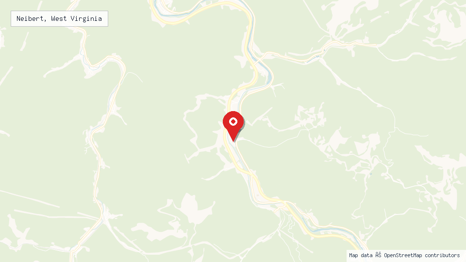 Street map of Neibert, West Virginia with location pin