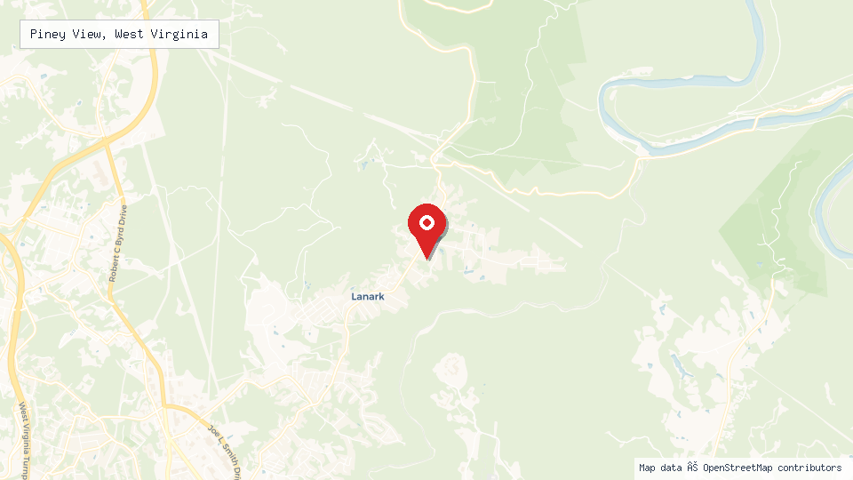 Street map of Piney View, West Virginia with location pin