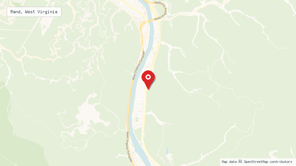 Street map of Rand, West Virginia with location pin