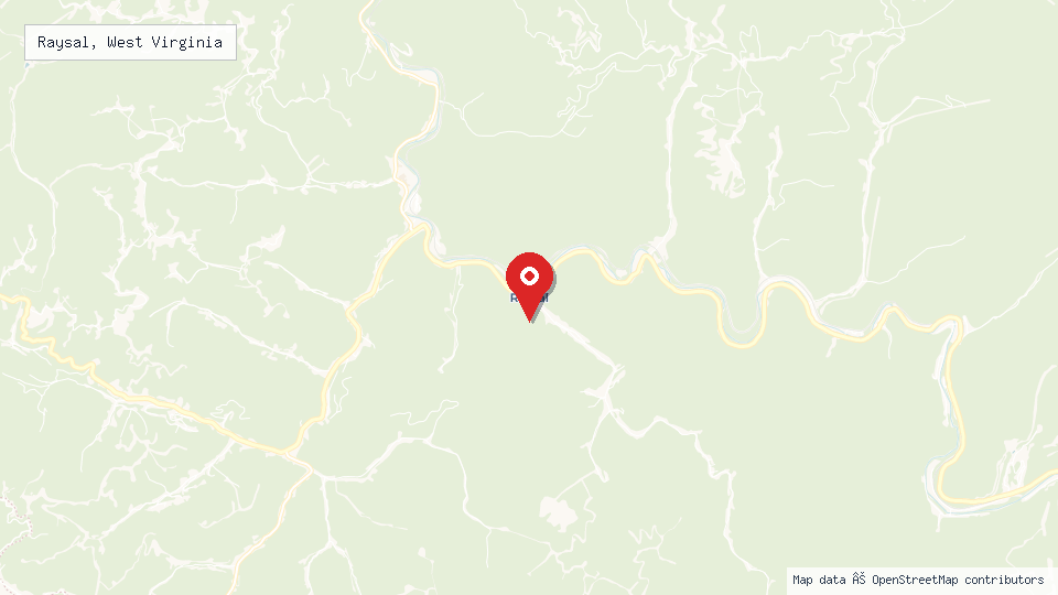 Street map of Raysal, West Virginia with location pin