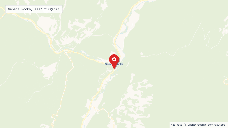 Street map of Seneca Rocks, West Virginia with location pin