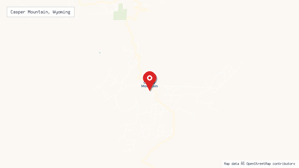 Street map of Casper Mountain, Wyoming with location pin