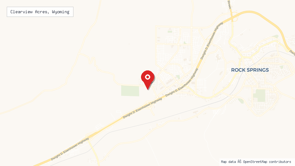 Street map of Clearview Acres, Wyoming with location pin