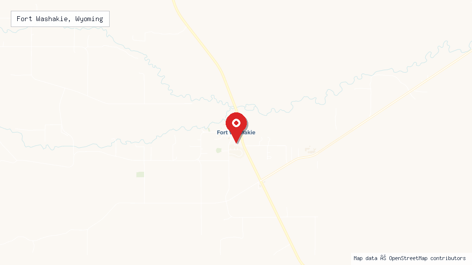 Street map of Fort Washakie, Wyoming with location pin