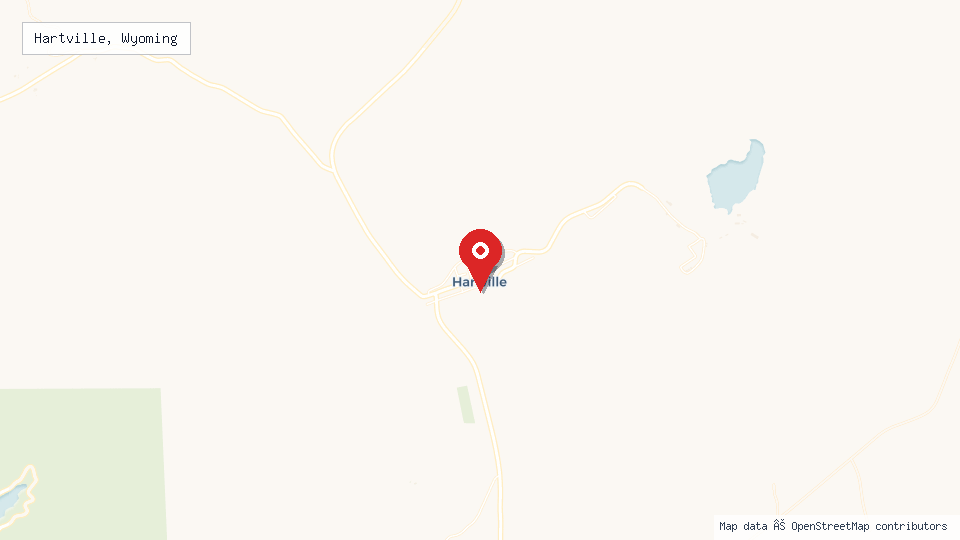 Street map of Hartville, Wyoming with location pin