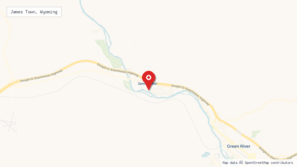 Street map of James Town, Wyoming with location pin