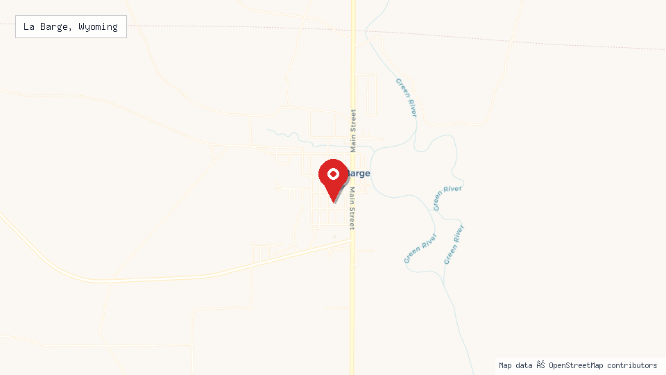 Street map of La Barge, Wyoming with location pin