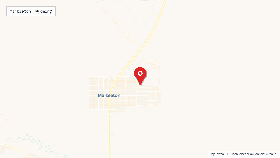 Street map of Marbleton, Wyoming with location pin