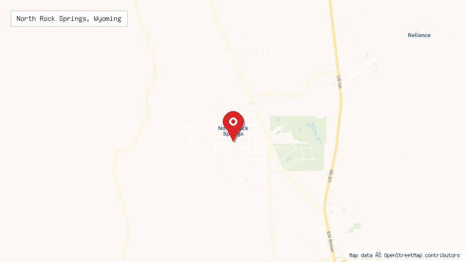 Street map of North Rock Springs, Wyoming with location pin
