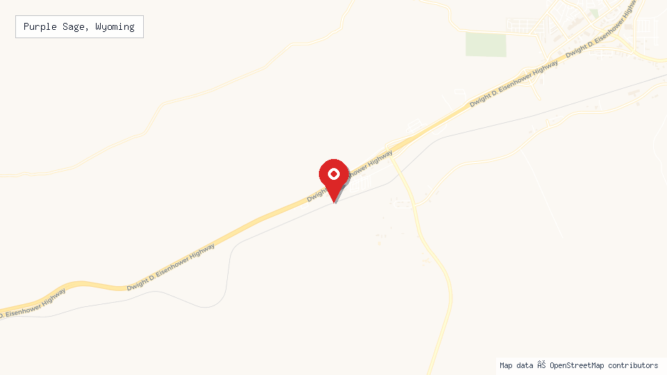 Street map of Purple Sage, Wyoming with location pin