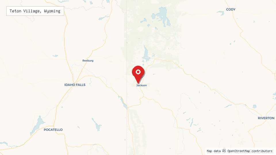 Street map of Teton Village, Wyoming with location pin