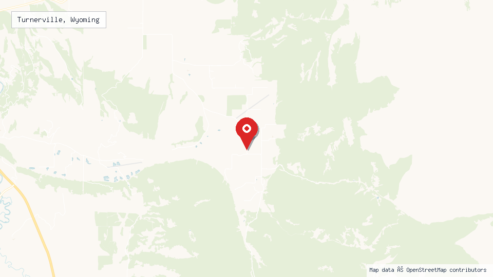 Street map of Turnerville, Wyoming with location pin
